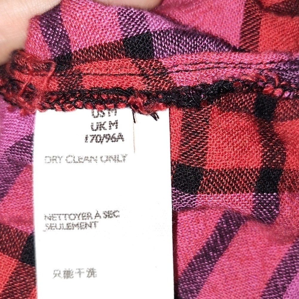 Free People Pacific Dawn Drawstring Plaid Shirt size medium with raw him - Picture 4 of 8